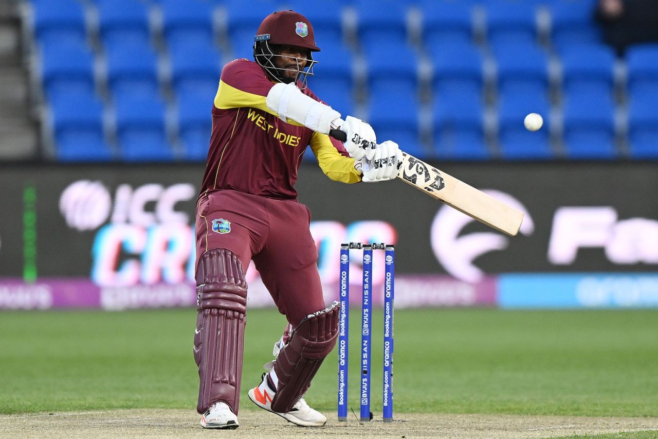 Kyle Mayers flays one away, West Indies vs Zimbabwe, Men's T20 World Cup 2022, Hobart, October 19, 2022