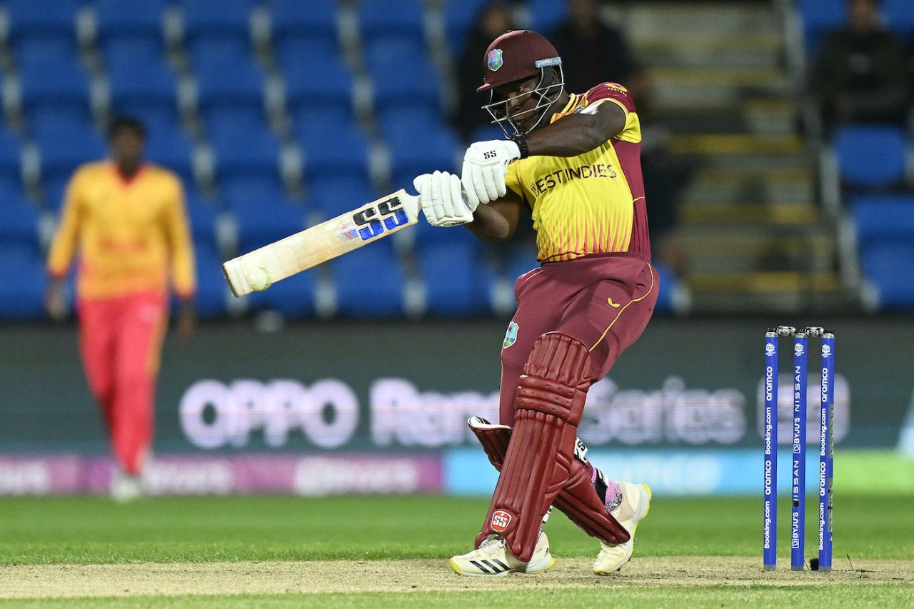 Rovman Powell made a 21-ball 28, West Indies vs Zimbabwe, ICC Men's T20 World Cup, Hobart, October 19, 2022