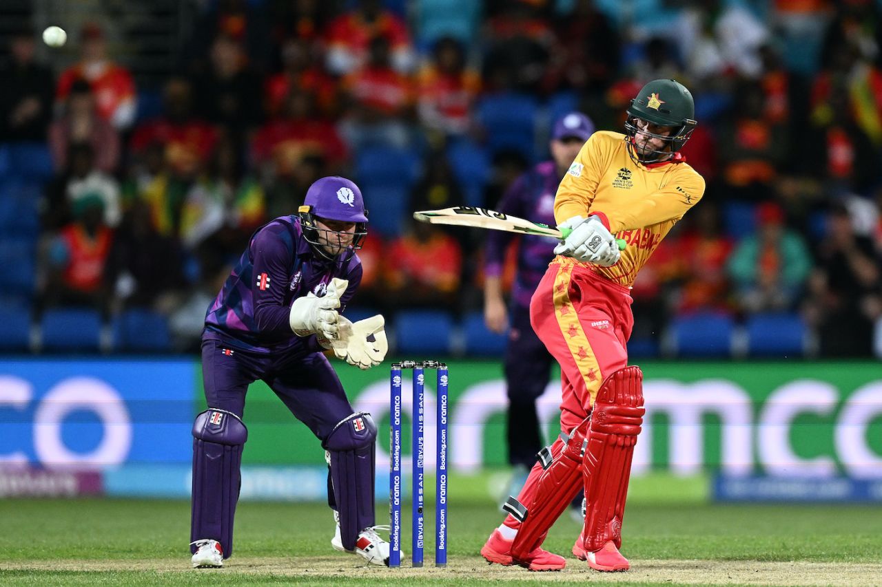 Craig Ervine plays the pull, Scotland vs Zimbabwe, ICC Men's T20 World Cup, Hobart, October 21, 2022