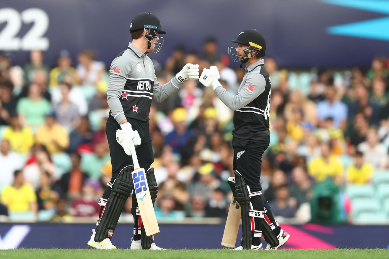 Finn Allen and Devon Conway blazed a 56-run stand off 25 balls, Australia vs New Zealand, ICC Men's T20 World Cup 2022, Sydney, October 22, 2022
