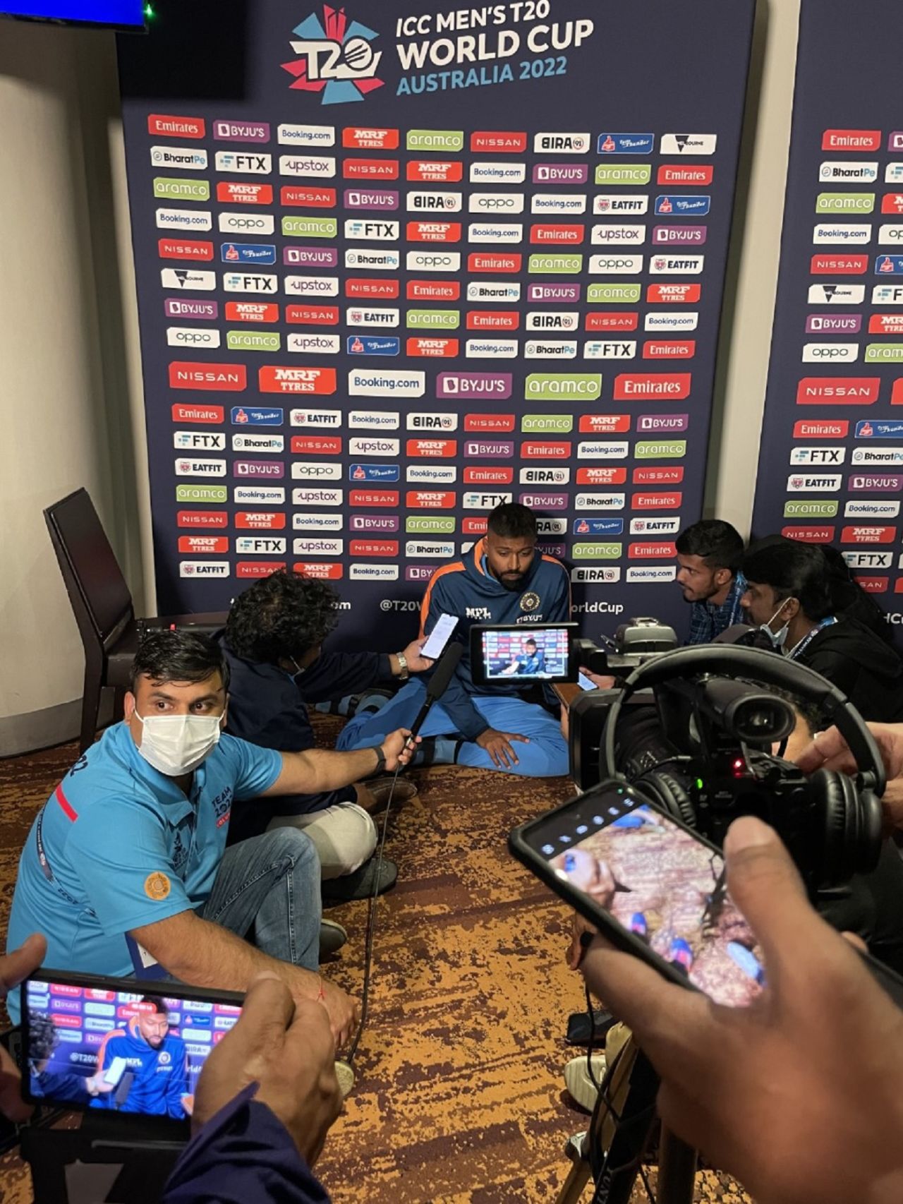 Hardik Pandya speaks at the ICC media zone after helping India pull off a stunning chase, India vs Pakistan, Men's T20 World Cup 2022, Super 12s, MCG/Melbourne, October 23, 2022
