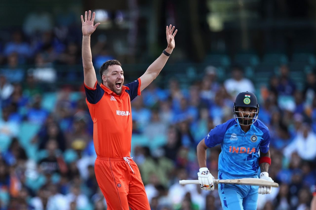 Paul van Meekeren had KL Rahul lbw, India vs Netherlands, Men's T20 World Cup, Sydney, October 27, 2022