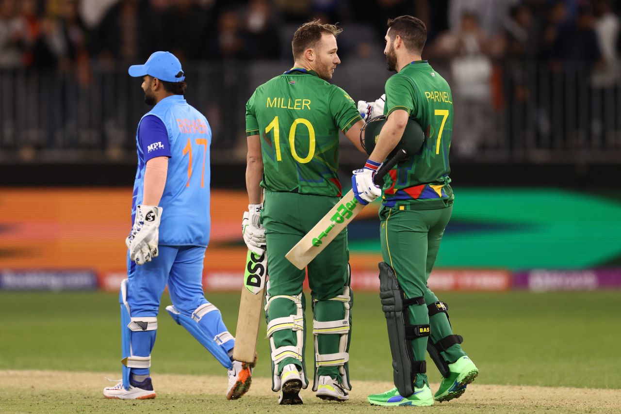 David Miller took South Africa across the line in a low-scoring thriller, India vs South Africa, Men's T20 World Cup 2022, Group 2, Perth, October 30, 2022