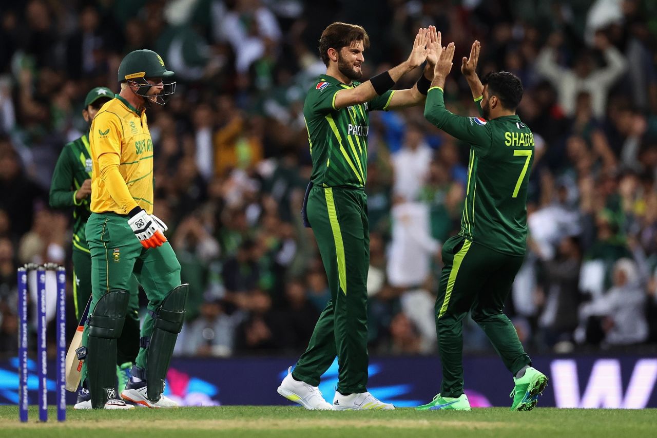 Shaheen Afridi picked up his third wicket when he dismissed Heinrich Klaasen, Pakistan vs South Africa, ICC Men's T20 World Cup 2022, Sydney, November 3, 2022