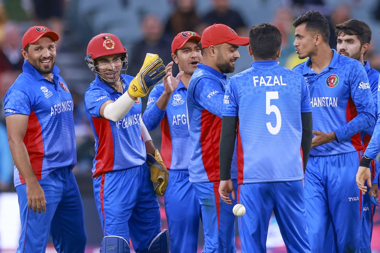 Rahmanullah Gurbaz was happy after taking a tough catch off Mujeeb Ur Rahman's bowling, Afghanistan vs Australia, ICC Men's T20 World Cup 2022, Adelaide, November 4, 2022