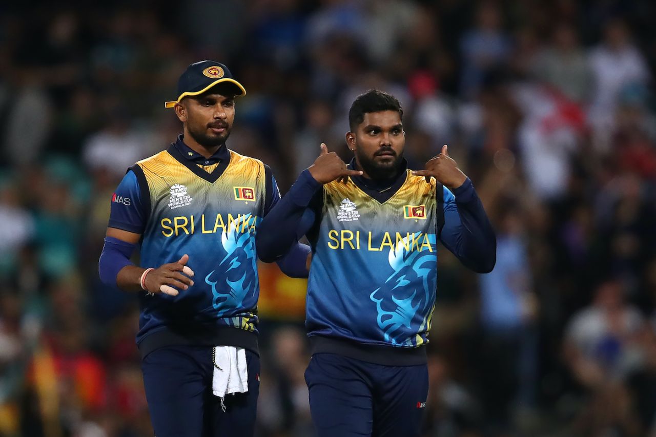 Wanindu Hasaranga broke a 75-run opening stand, England vs Sri Lanka, ICC Men's T20 World Cup 2022, Sydney, November 5, 2022