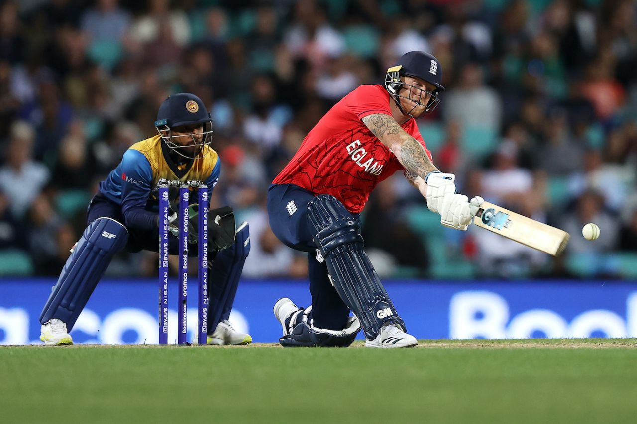 Ben Stokes shapes up for the sweep shot, England vs Sri Lanka, ICC Men's T20 World Cup 2022, Sydney, November 5, 2022