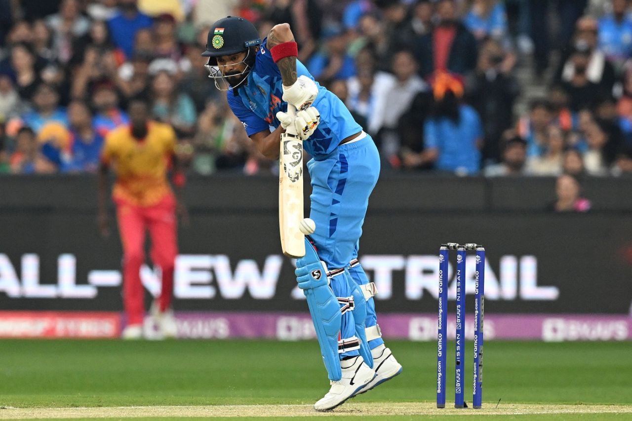 KL Rahul squirts one away into the leg side, India vs Zimbabwe, Men's T20 World Cup 2022, Melbourne, November 6, 2022
