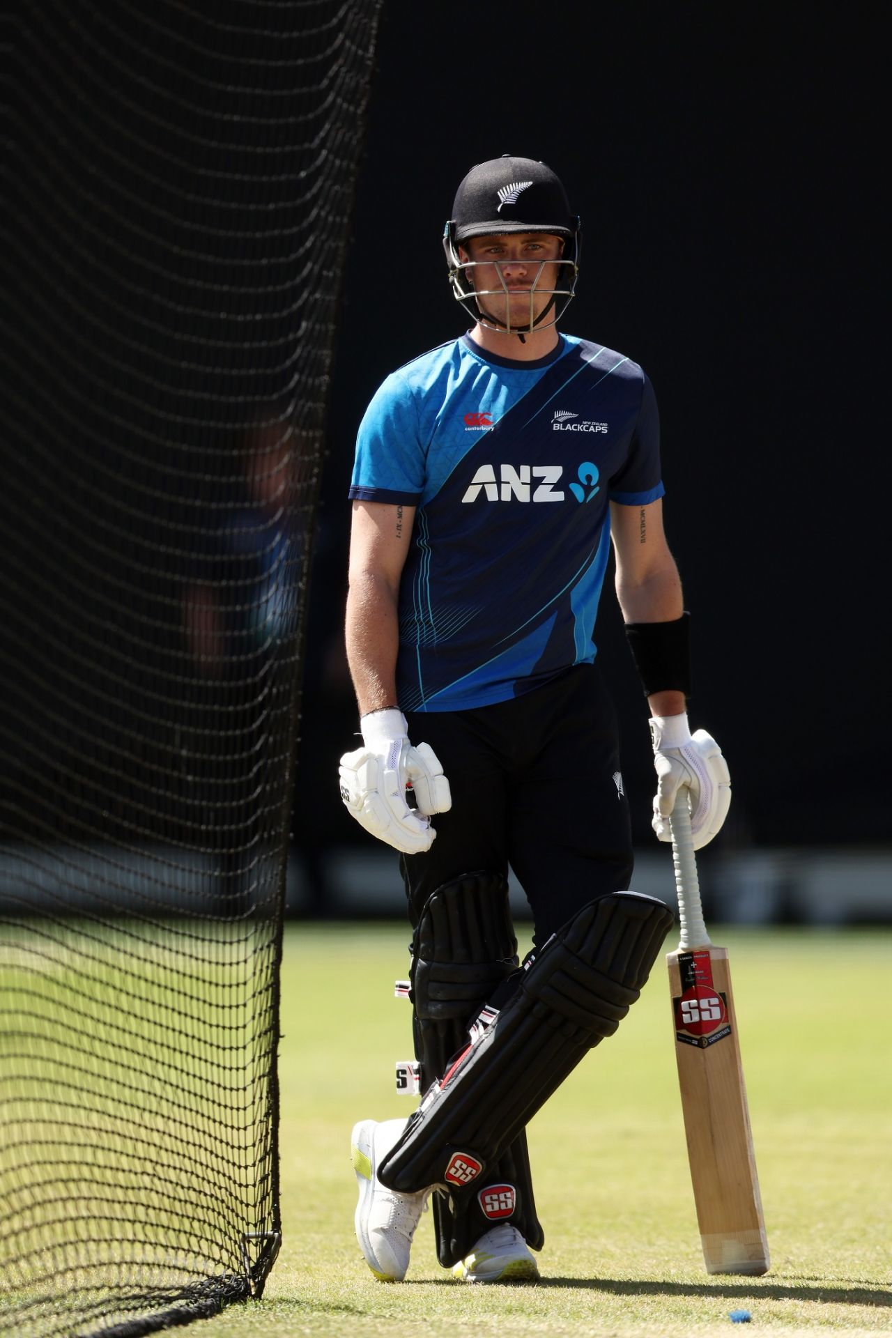 Finn Allen prepares to bat at the nets, New Zealand vs Pakistan, Men's T20 World Cup, Sydney, November 8, 2022