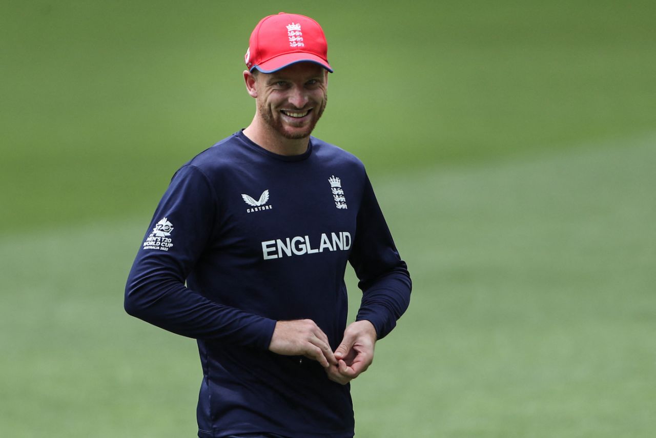Jos Buttler at a training session on the eve of the semi-final against India, Men's T20 World Cup, Adelaide, November 09, 2022