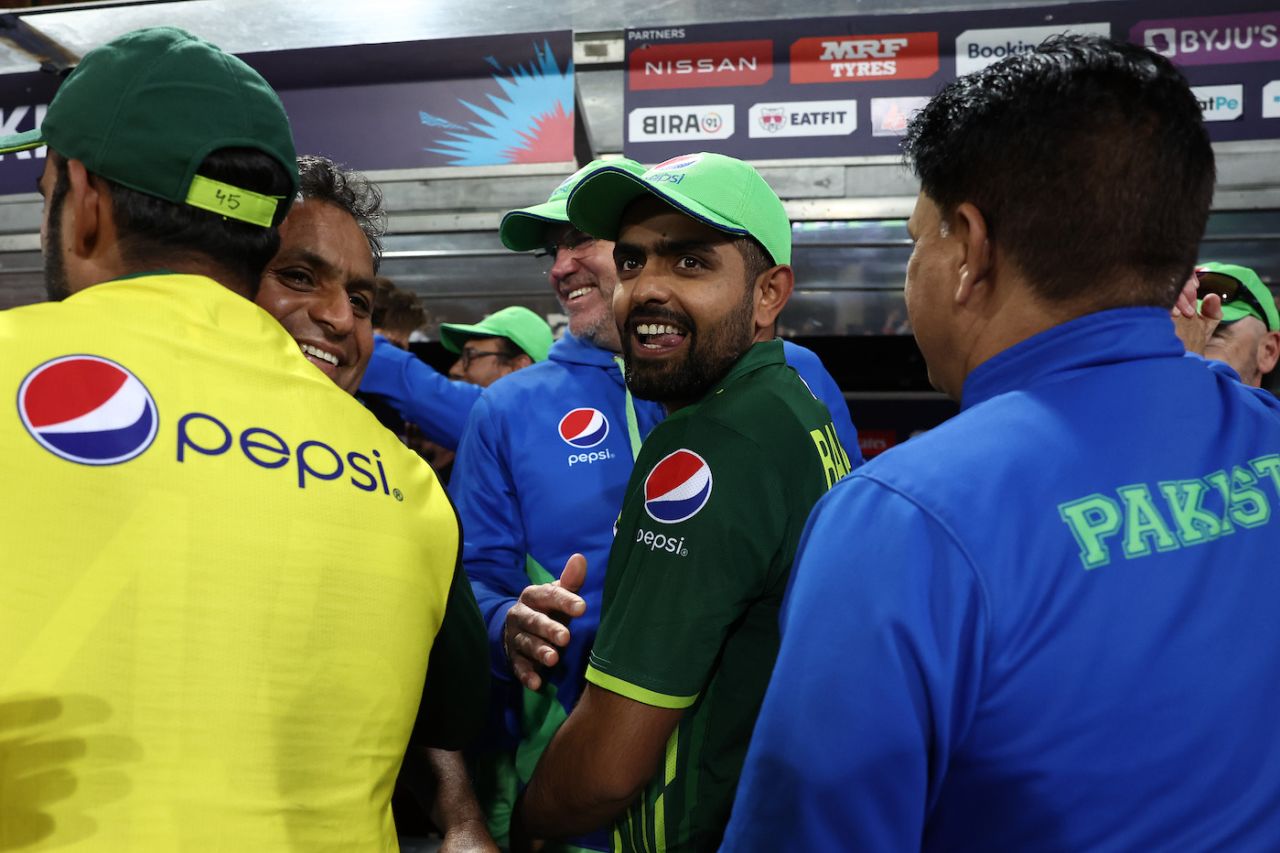That's a happy captain - Babar Azam sports a big smile after Pakistan's win, New Zealand vs Pakistan, T20 World Cup, 1st semi-final, Sydney, November 9, 2022