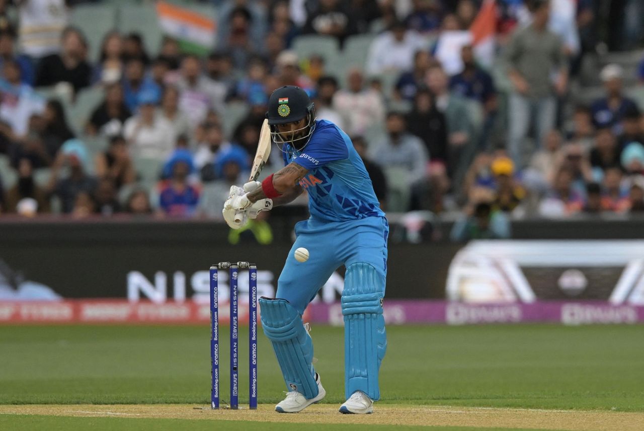 KL Rahul cuts behind point for a boundary, England vs India, Men's T20 World Cup 2022, 2nd semi-final, Adelaide, November 10, 2022
