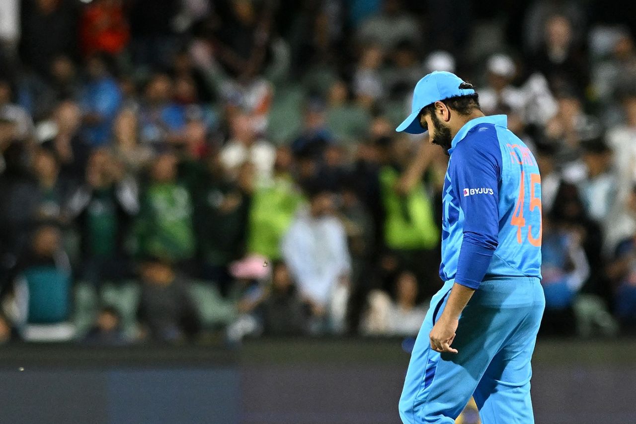 Rohit Sharma walks back dejectedly after India lost to England by ten wickets, England vs India, Men's T20 World Cup 2022, 2nd semi-final, Adelaide, November 10, 2022