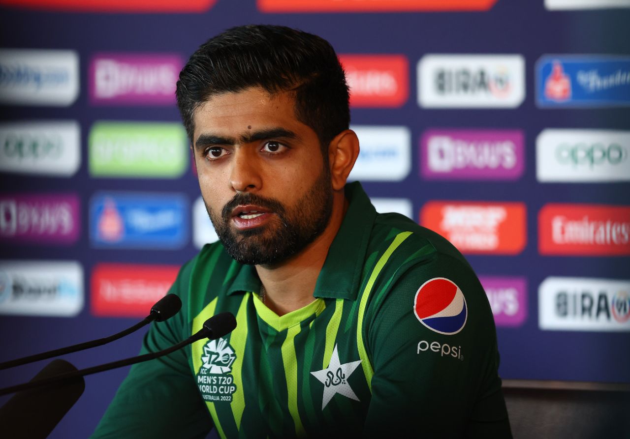 Babar Azam at a press conference on the eve of the final, Men's T20 World Cup, Melbourne, November 12, 2022