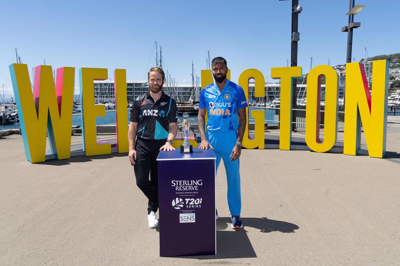 Kane Williamson and Hardik Pandya will captain the teams in the three-match T20I series, New Zealand vs India, Wellington, November 16, 2022