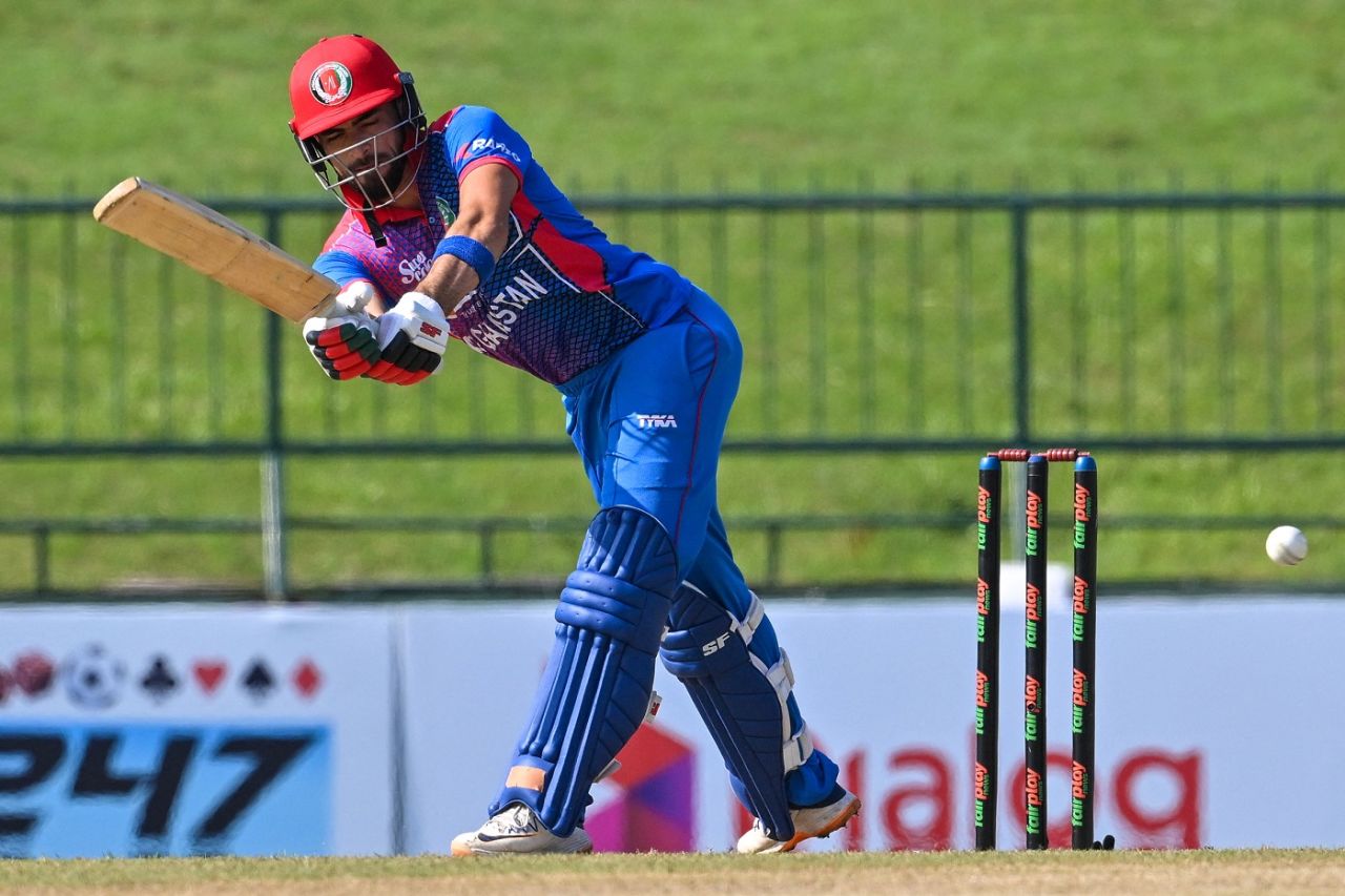 Ibrahim Zadran flicks one crisply through midwicket, Sri Lanka vs Afghanistan, 1st men's ODI, Pallekele, November 25, 2022