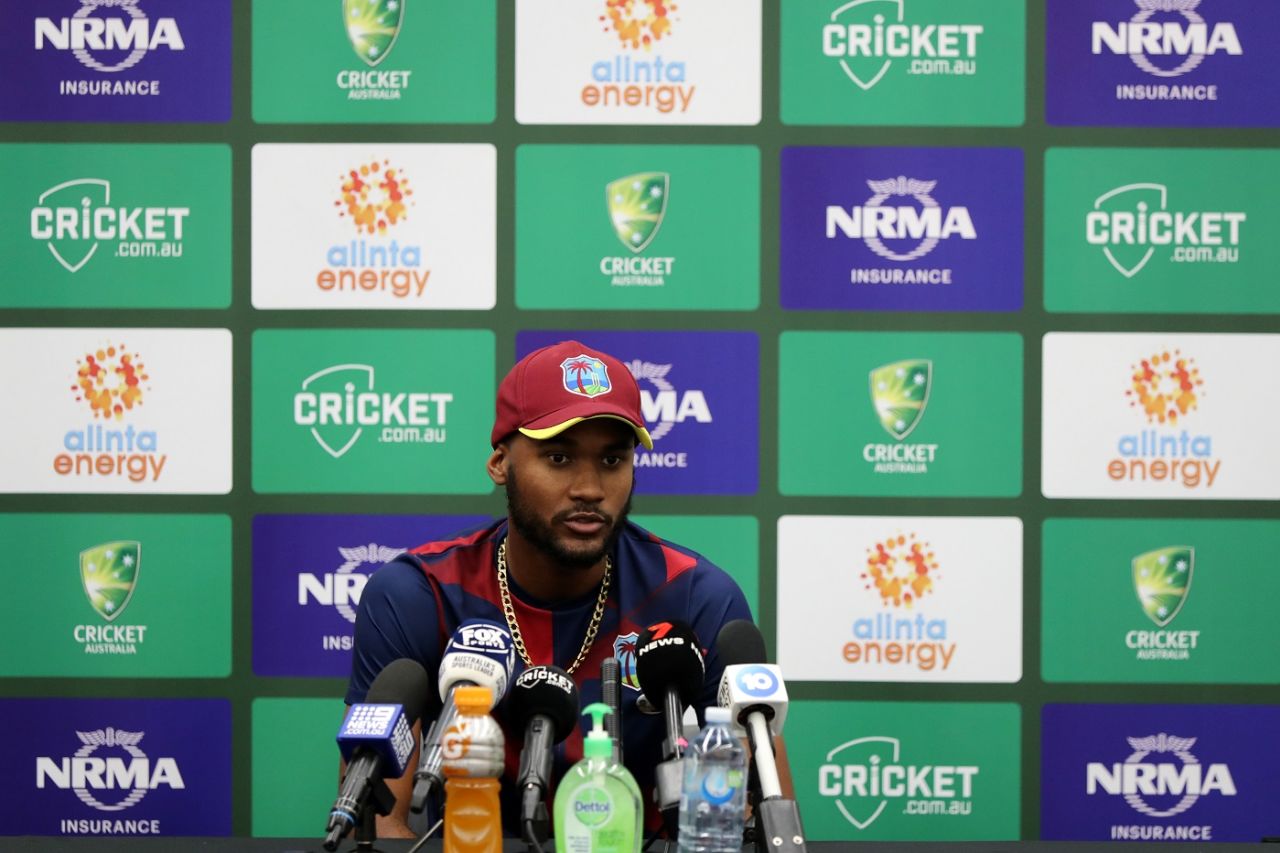 Kraigg Brathwaite interacts with the media ahead of the Perth Test against Australia, Perth, November 29, 2022