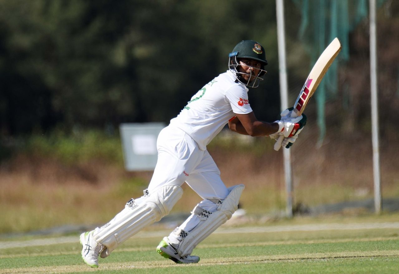Mosaddek Hossain's 63 was his team's top score in the first innings, Bangladesh A vs India A, 1st unofficial Test, 1st day, Cox's Bazar, November 29, 2022