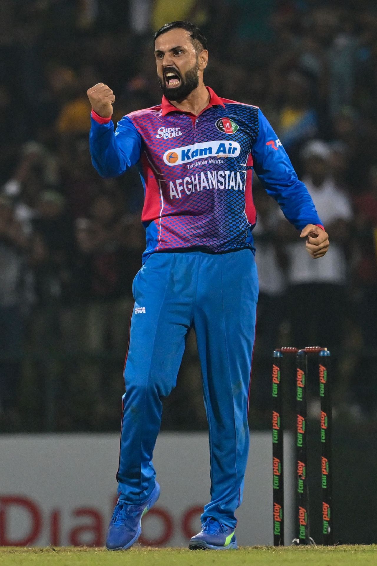 Mohammad Nabi picked up two wickets to dent Sri Lanka's chase, Sri Lanka vs Afghanistan, 3rd ODI, Pallekele, November 30, 2022