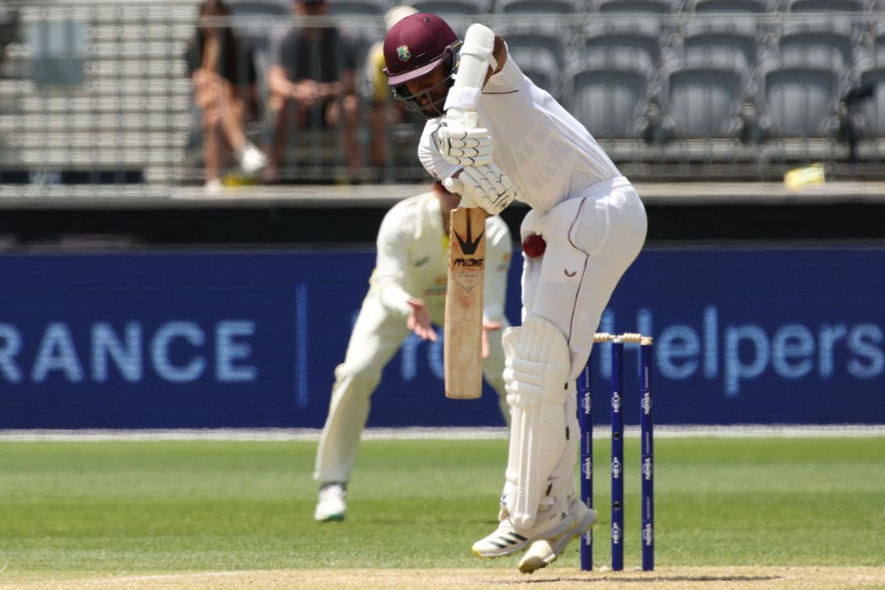Kraigg Brathwaite was resolute in defence, Australia vs West Indies, 1st Test, Perth, 3rd day, December 2, 2022