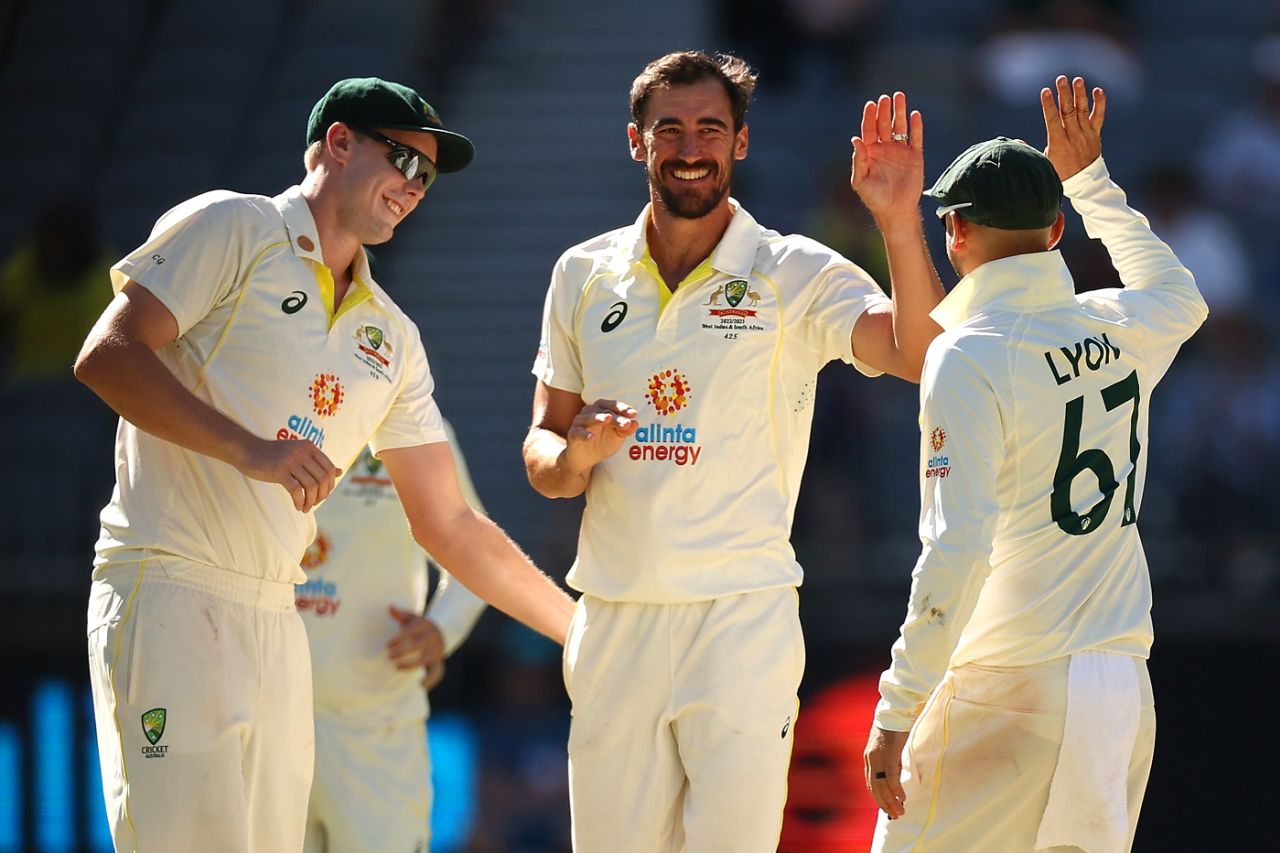 Mitchell Starc produced a double-strike in the post-tea session, Australia vs West Indies, 1st Test, Perth, 3rd day, December 2, 2022