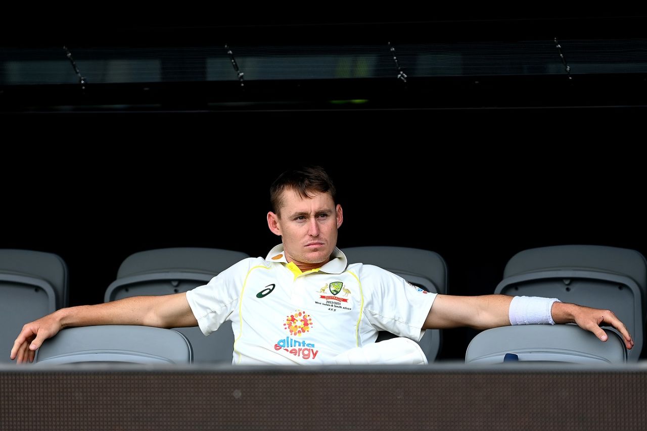 Marnus Labuschagne waits for the start of play on day four, Australia vs West Indies, 1st Test, Perth, 4th day, December 3, 2022