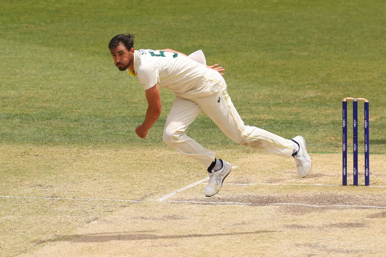 Mitchell Starc in action on the final day, Australia vs West Indies, 1st Test, Perth, 5th day, December 4, 2022