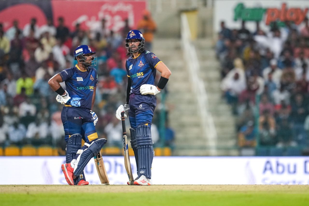 Nicholas Pooran and David Wiese put on a final-winning 74-run stand, Deccan Gladiators vs New York Strikers, Abu Dhabi T10, Final, Abu Dhabi, December 04, 2022