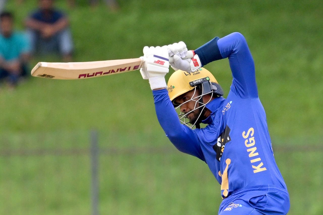 Dhananjaya de Silva scored a quick 29 off 19 balls, Jaffna Kings vs Galle Gladiators, Lanka Premier League 2022, Hambantota, December 6, 2022