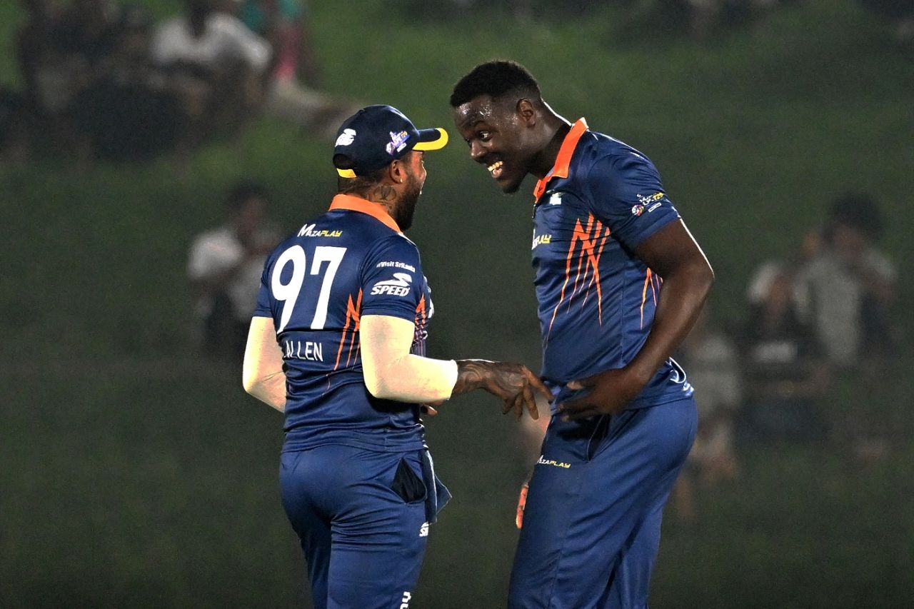 Carlos Brathwaite picked up his T20 career-best four-for, Galle Gladiators vs Kandy Falcons, LPL 2022, Hambantota, December 7, 2022