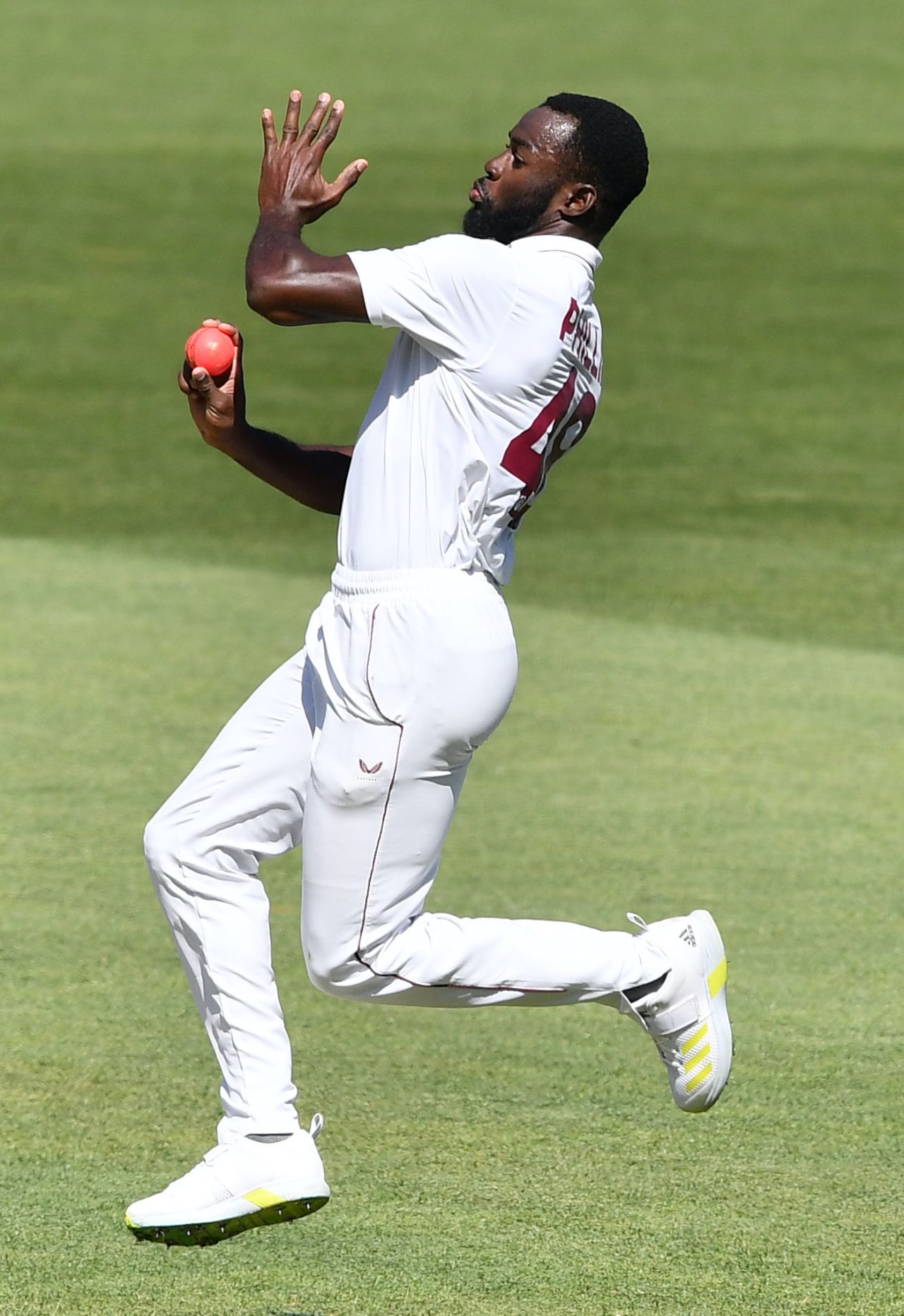 Anderson Phillip runs in to bowl, Australia vs West Indies, 2nd Test, Adelaide, 1st Day, December 8, 2022
