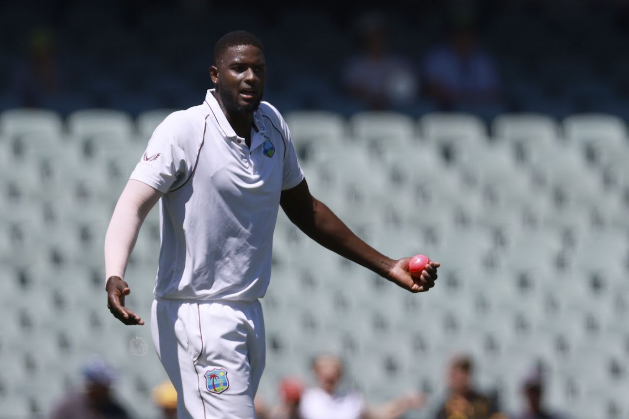 Jason Holder emotes on the field, Australia vs West Indies, 2nd Test, Adelaide, 2nd Day, December 9, 2022