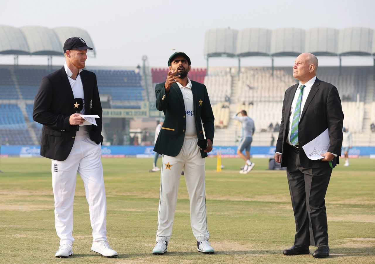 Ben Stokes and Babar Azam at the toss, Pakistan vs England, 2nd Test, Multan, Day 1, December 9, 2022