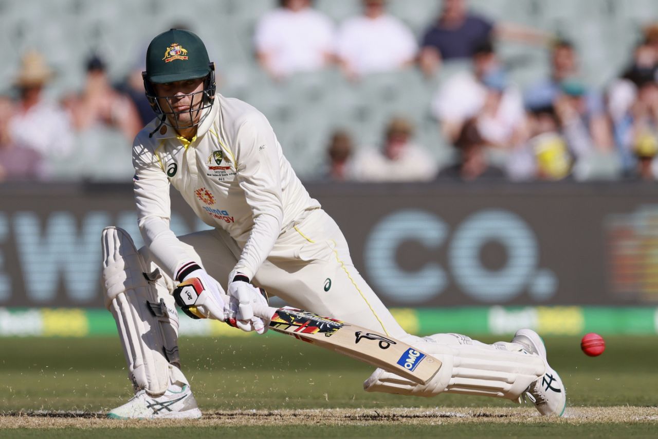 Alex Carey plays the reverse sweep, Australia vs West Indies, 2nd Test, Adelaide, 2nd Day, December 9, 2022
