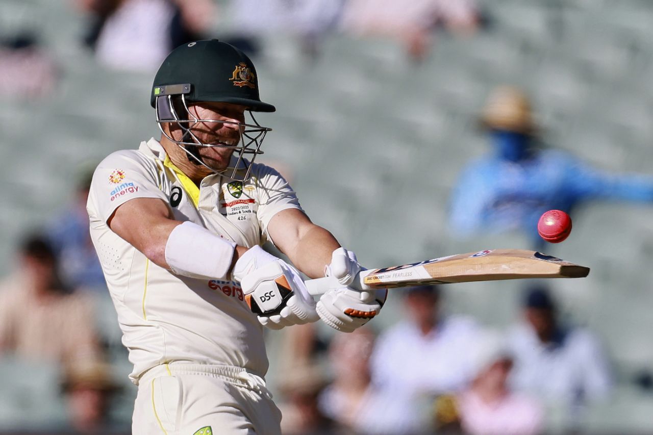 David Warner pulls the ball away, Australia vs West Indies, 2nd Test, Adelaide, 3rd Day, December 10, 2022