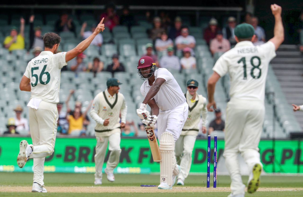 Jason Holder was undone by a Mitchell Starc inswinger, Australia vs West Indies, 2nd Test, Adelaide, 4th Day, December 11, 2022