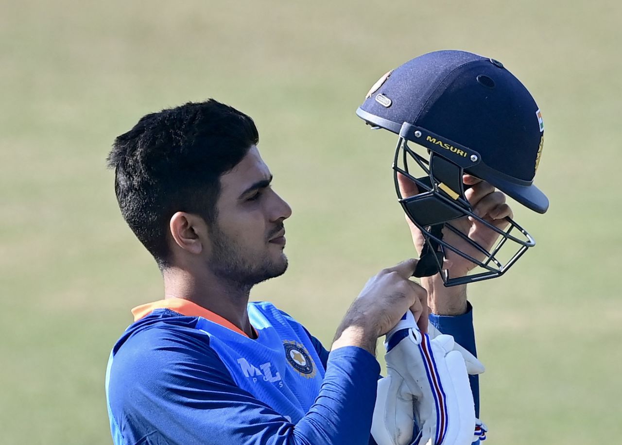 Shubman Gill at a net session ahead of the first Test against Bangladesh, Chattogram, December 11, 2022