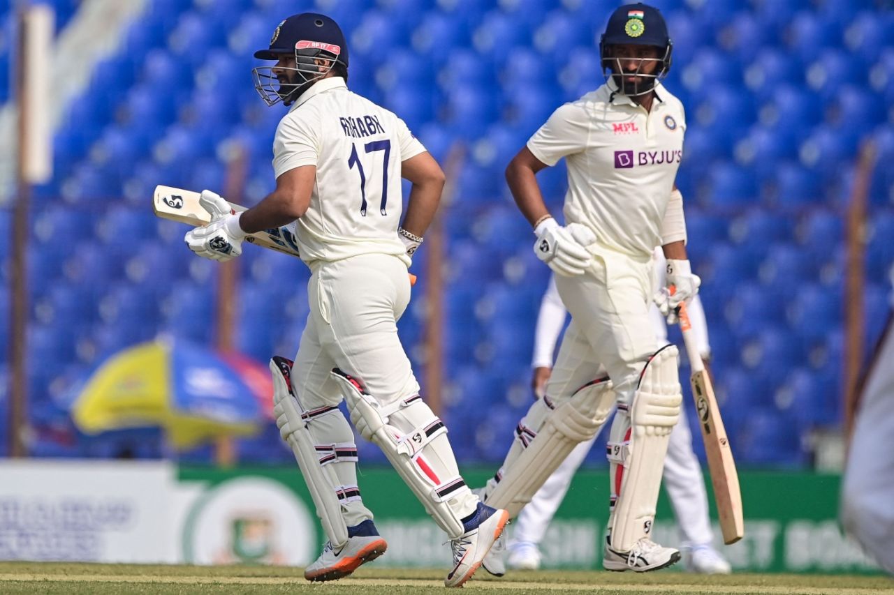 Rishabh Pant and Cheteshwar Pujara put on 64 for the fourth wicket, Bangladesh vs India, 1st Test, Chattogram, 1st day, December 14, 2022