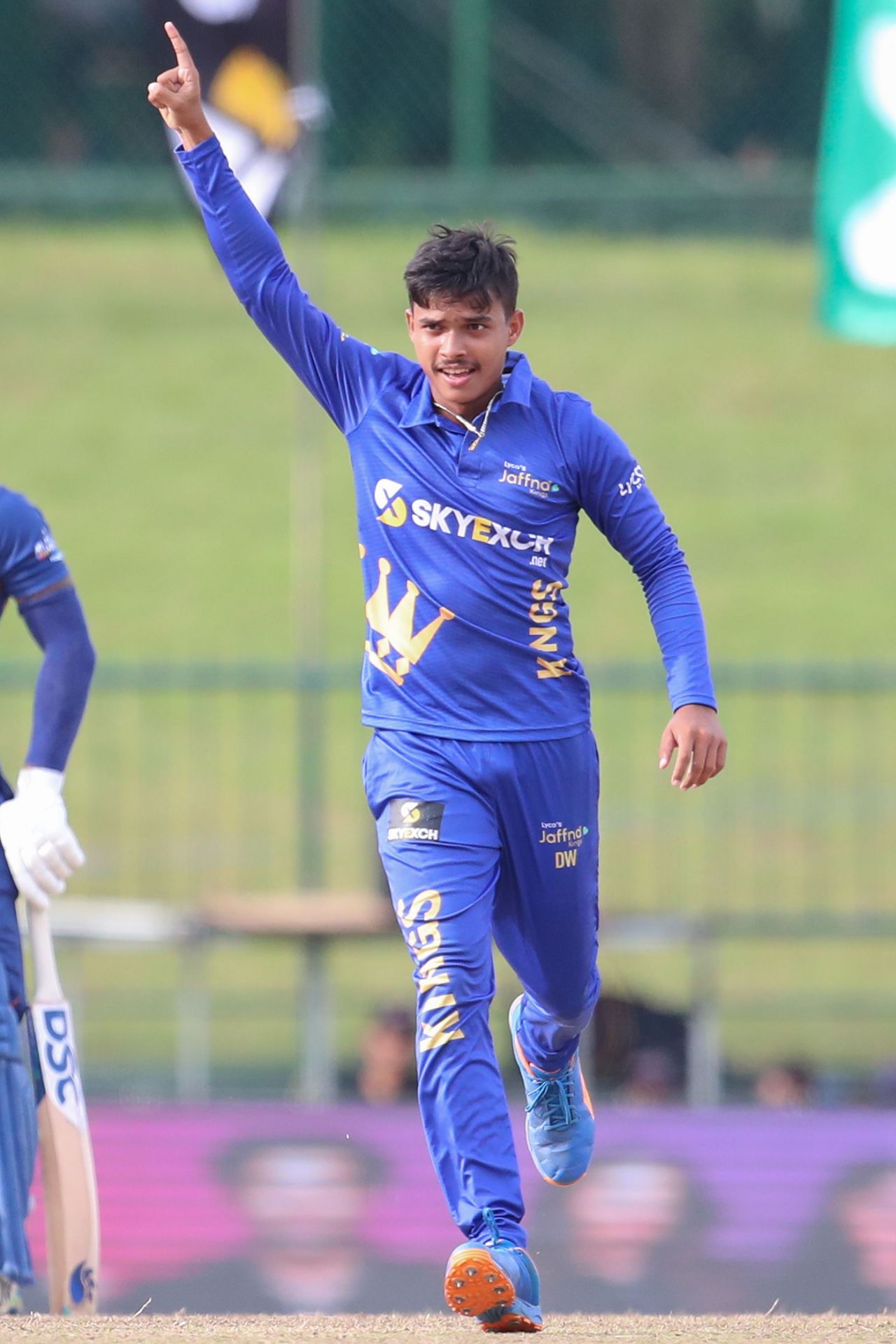 Dunith Wellalage picked up 2 for 7 off his four overs, Jaffna Kings vs Kandy Falcons, LPL 2022, Pallekele, December 14, 2022