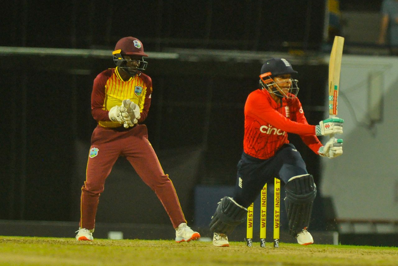 Sophia Dunkley top scored for England with a run-a-ball 43, West Indies vs England, 2nd Women's T20I, Barbados, December 14, 2022