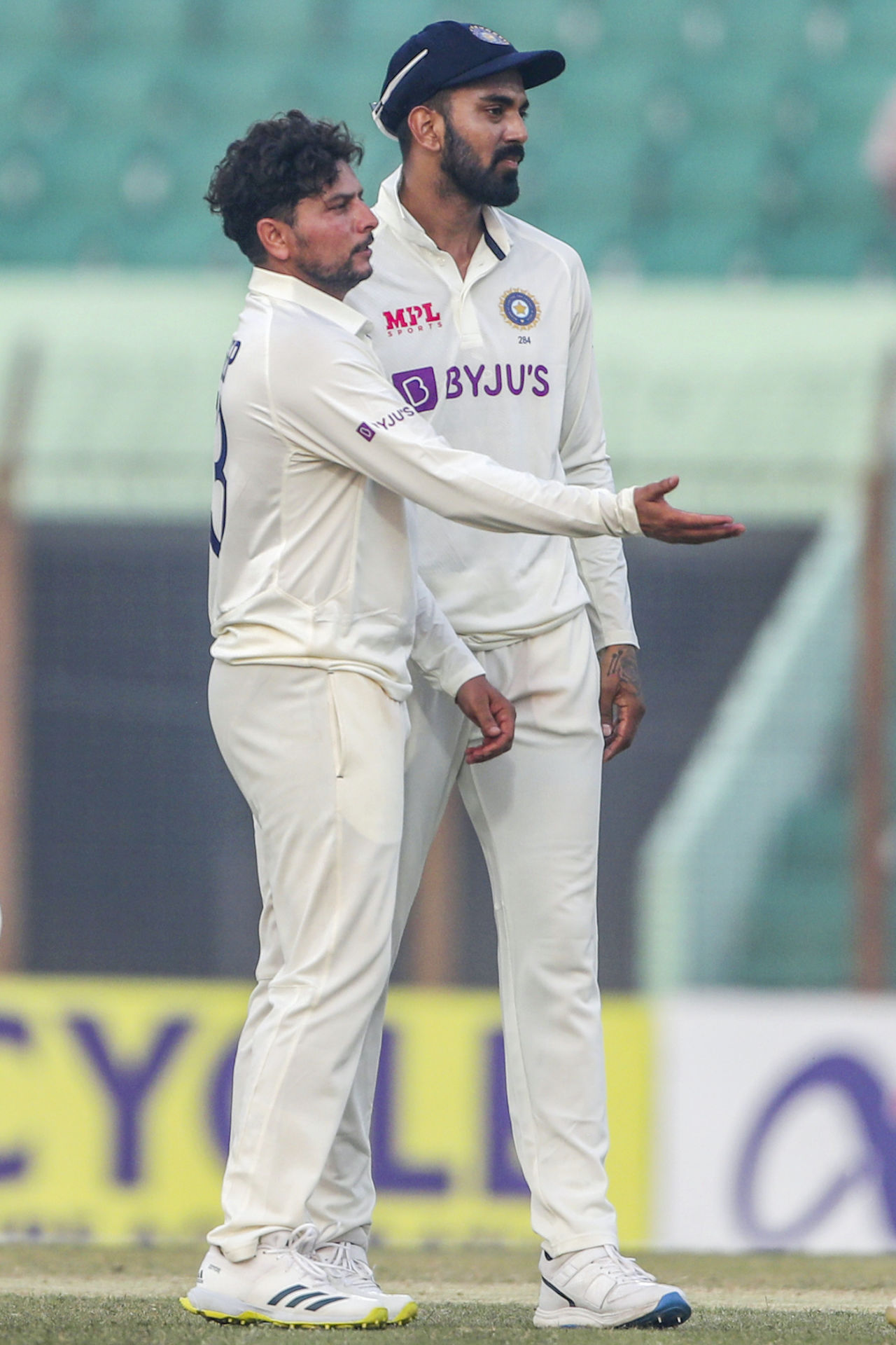 KL Rahul and Kuldeep Yadav clicked during play, Bangladesh vs India, 1st Test, Chattogram, 2nd Day, December 15, 2022
