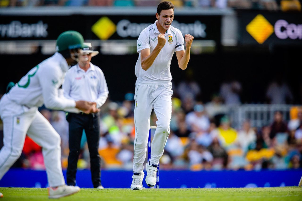 Marco Jansen struck with his first ball, Australia v South Africa, 1st Test, Brisbane, 1st day, December 17, 2022