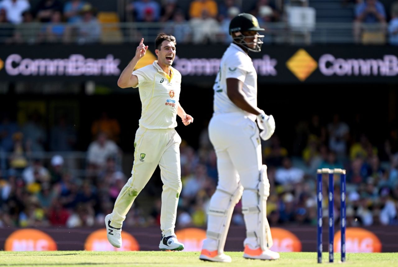 Pat Cummins claimed five wickets in the innings, Australia vs South Africa, 1st Test, Brisbane, 2nd Day, December 18, 2022