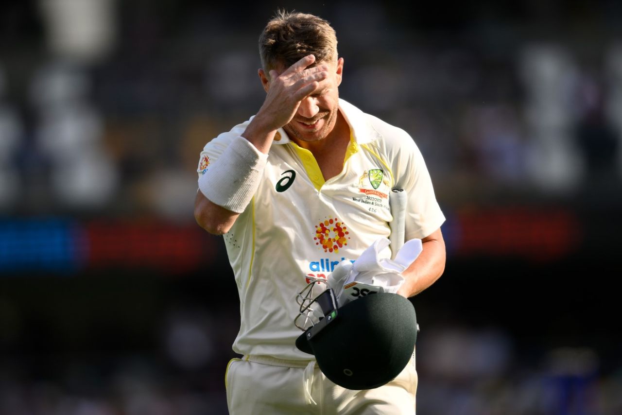 David Warner fell cheaply for a second time in the match, Australia vs South Africa, 1st Test, Brisbane, 2nd Day, December 18, 2022