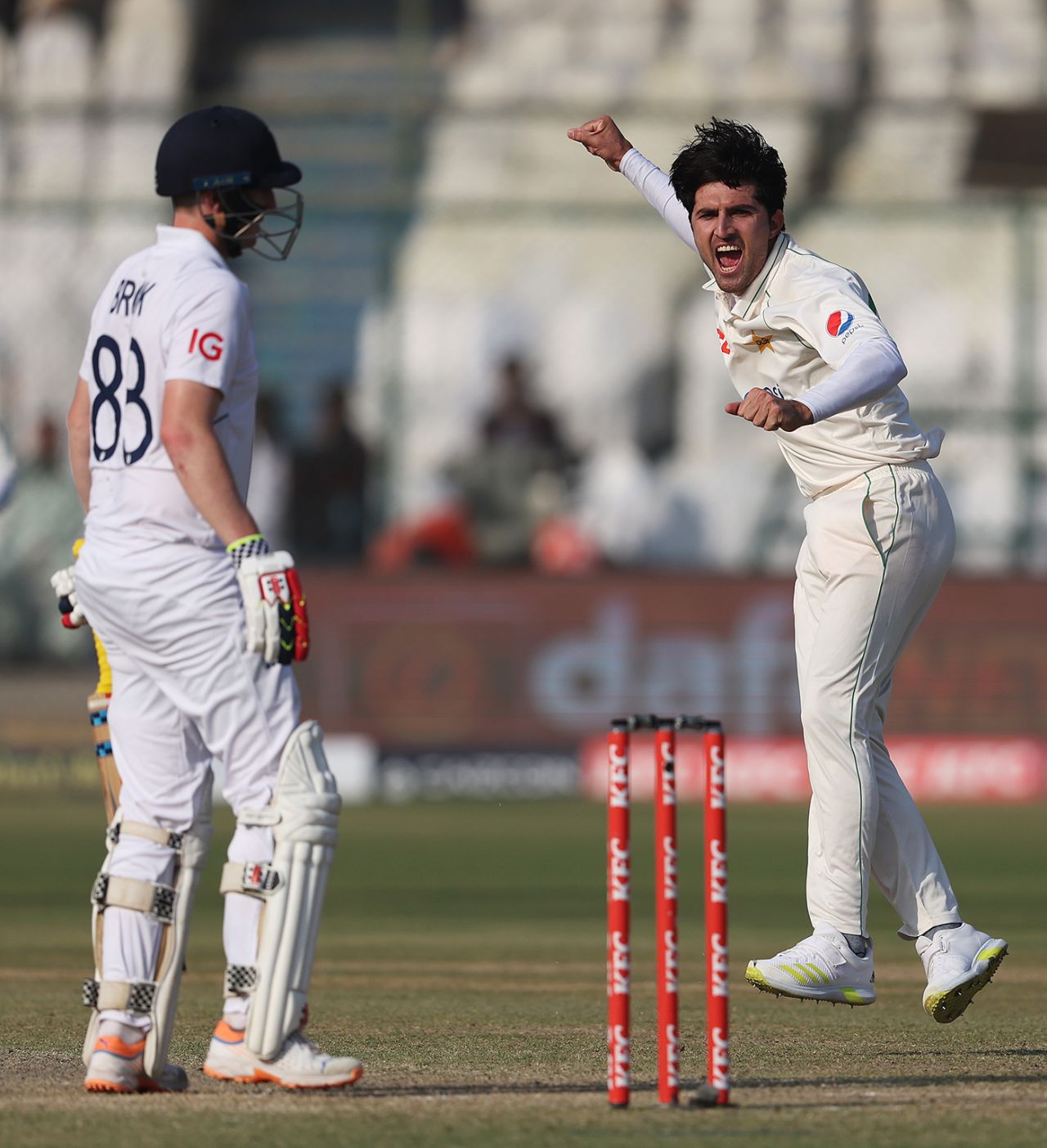 Mohammad Wasim Jnr claimed his maiden Test wicket, Pakistan vs England, 3rd Test, Karachi, 2nd day, December 18, 2022