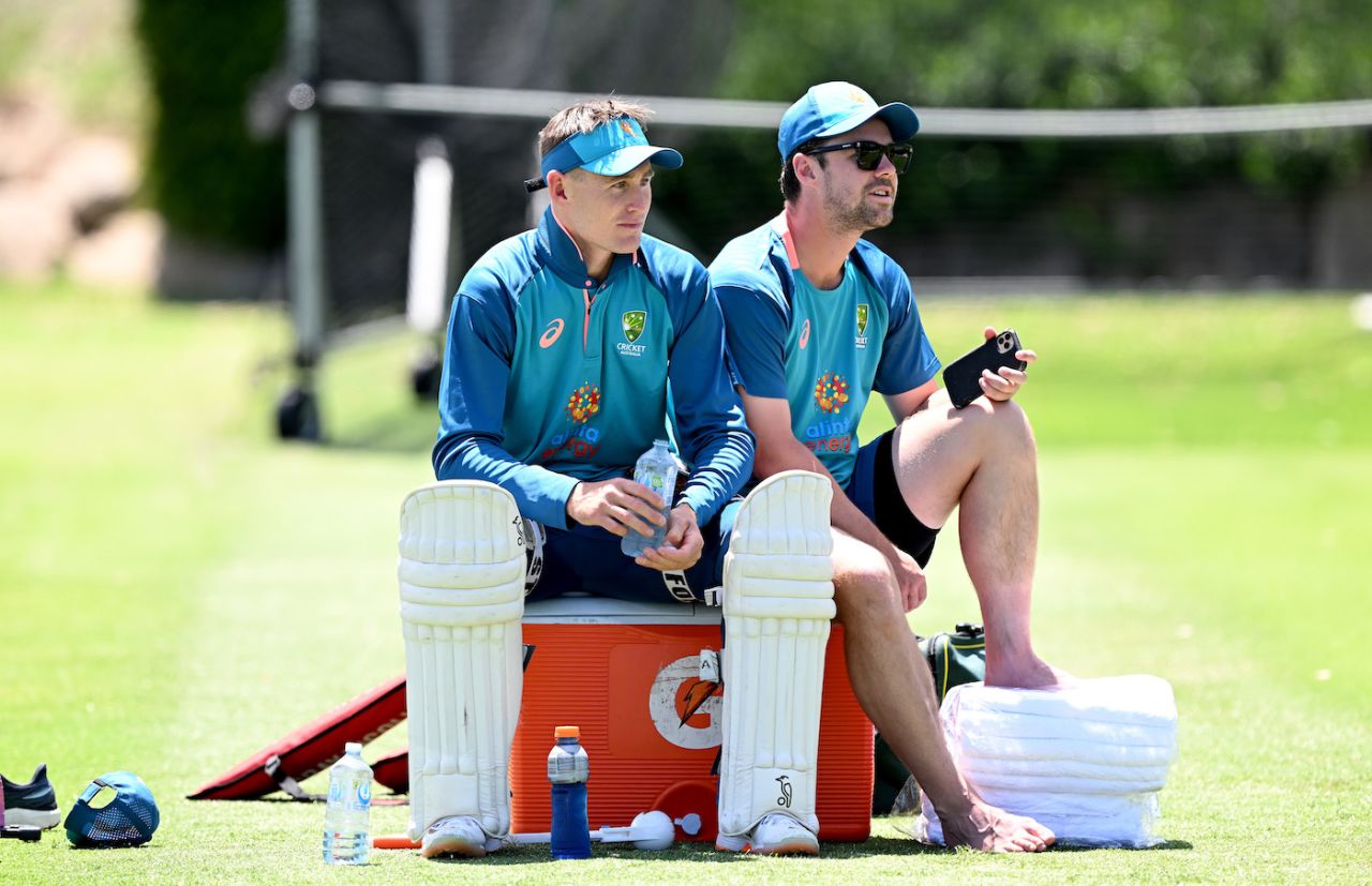 Marnus Labuschagne and Travis Head take a break, Brisbane, December 20, 2022