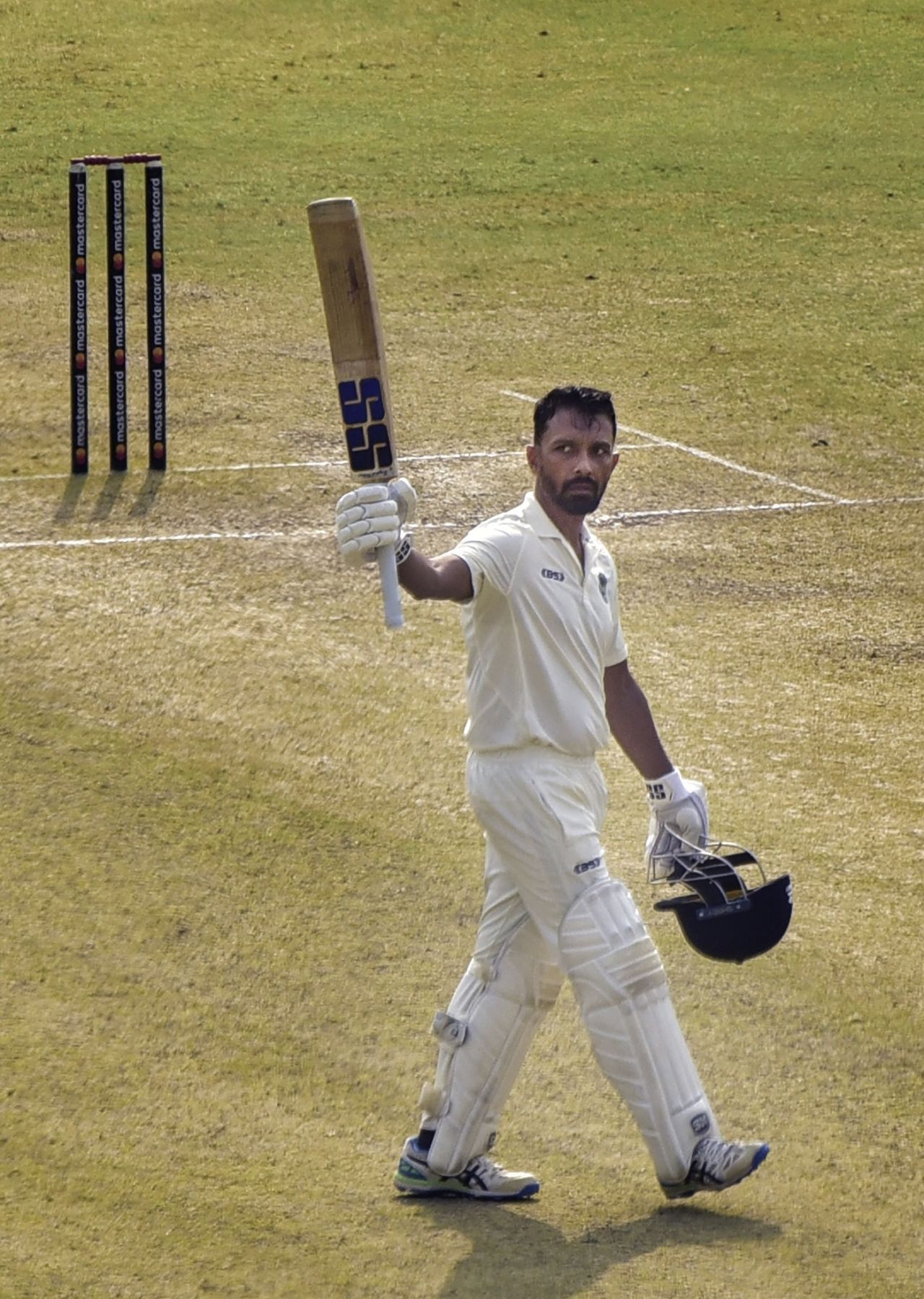 Gokul Sharma celebrates his century, Assam vs Delhi, Ranji Trophy 2022-23, Elite Group B, Guwahati, December 22, 2022