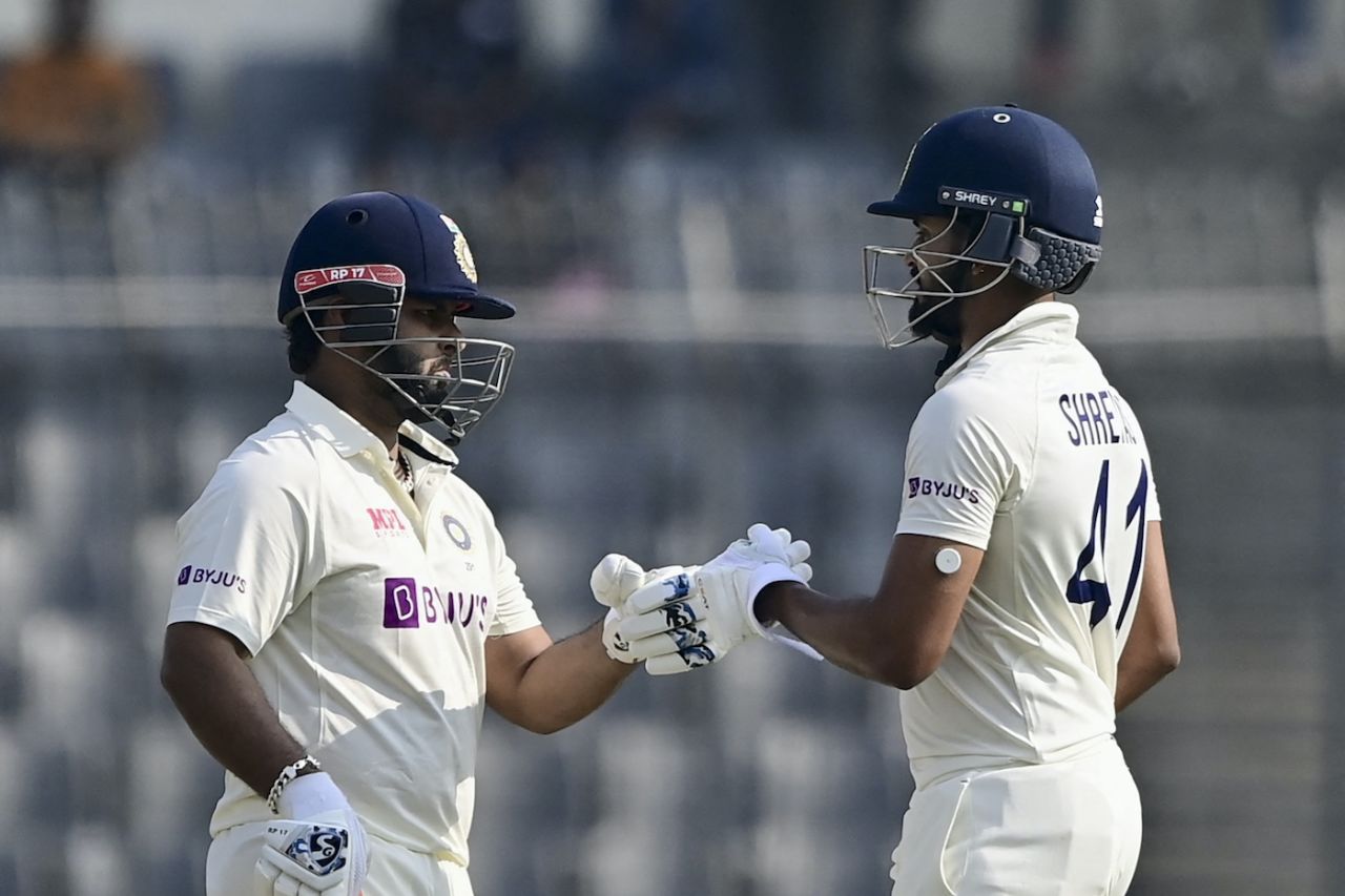 Rishabh Pant and Shreyas Iyer shared a 159-run stand, Bangladesh vs India, 2nd Test, Mirpur, 2nd Day, December 23, 2022