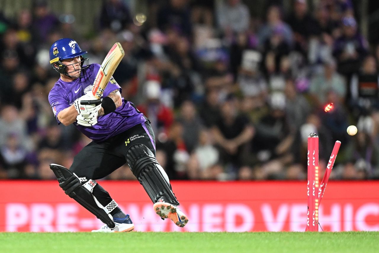 Ben McDermott was bowled for 53, Adelaide Strikers vs Hobart Hurricanes, Big Bash League, Hobart, January 2, 2023