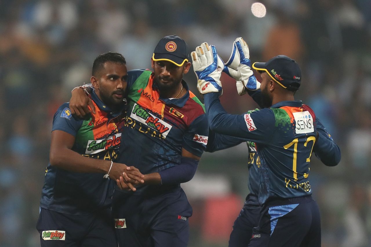 Chamika Karunaratne got the key wicket of Suryakumar Yadav, India vs Sri Lanka, 1st T20I, Mumbai, Wankhede Stadium, January 3, 2023